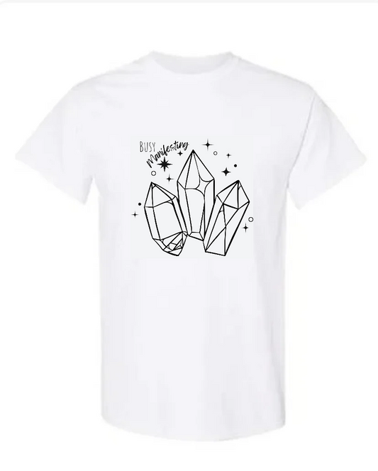 "Busy Manifesting" Crystal Screen Print Apparel