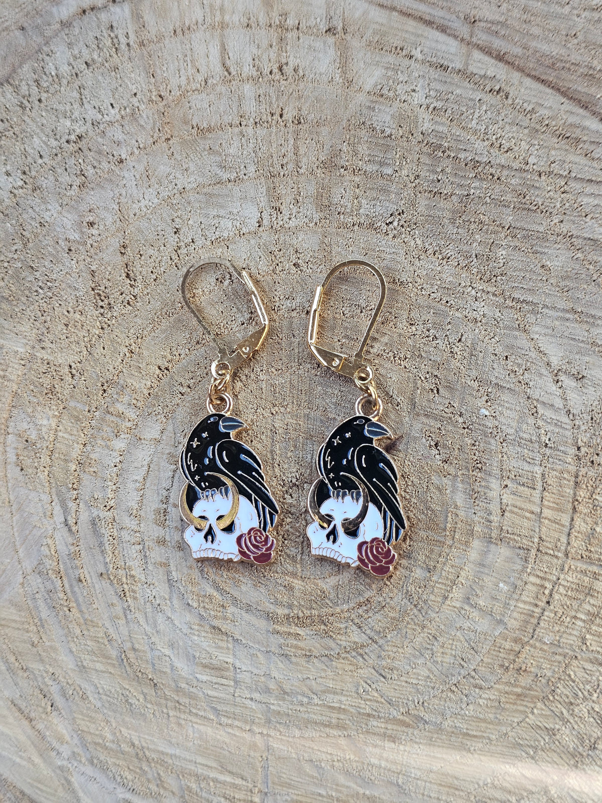 Raven and Skull Earrings