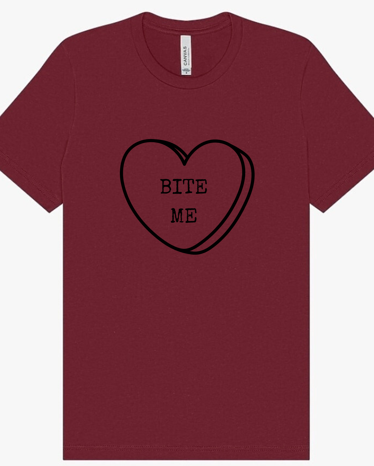 "Bite Me" Candy Heart Screen Print Apparel